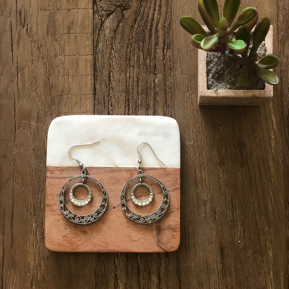 Silver filigree earrings